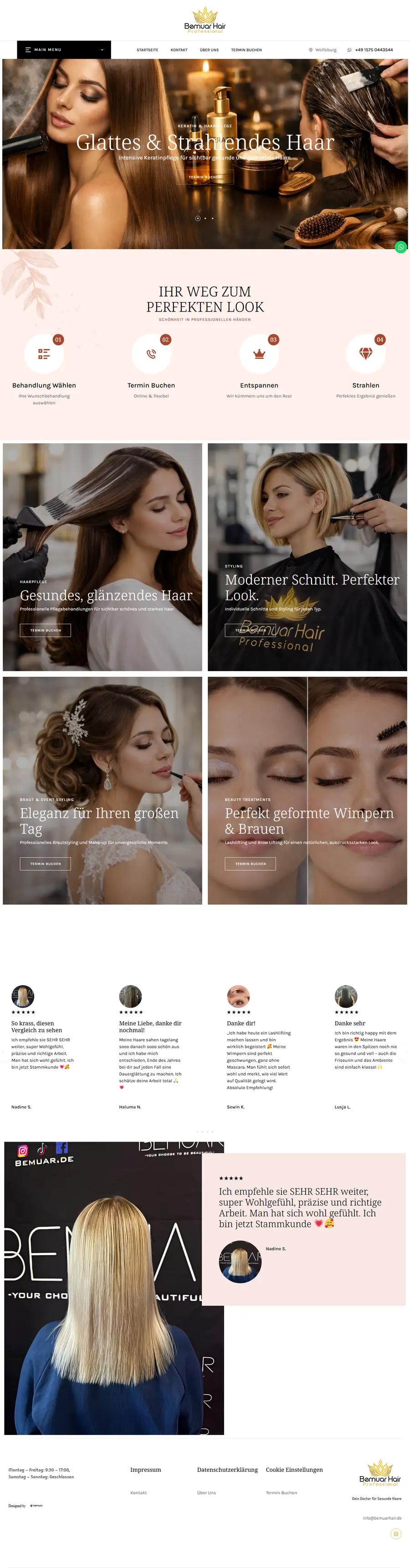 Screenshot der Website bemuarhair.de
