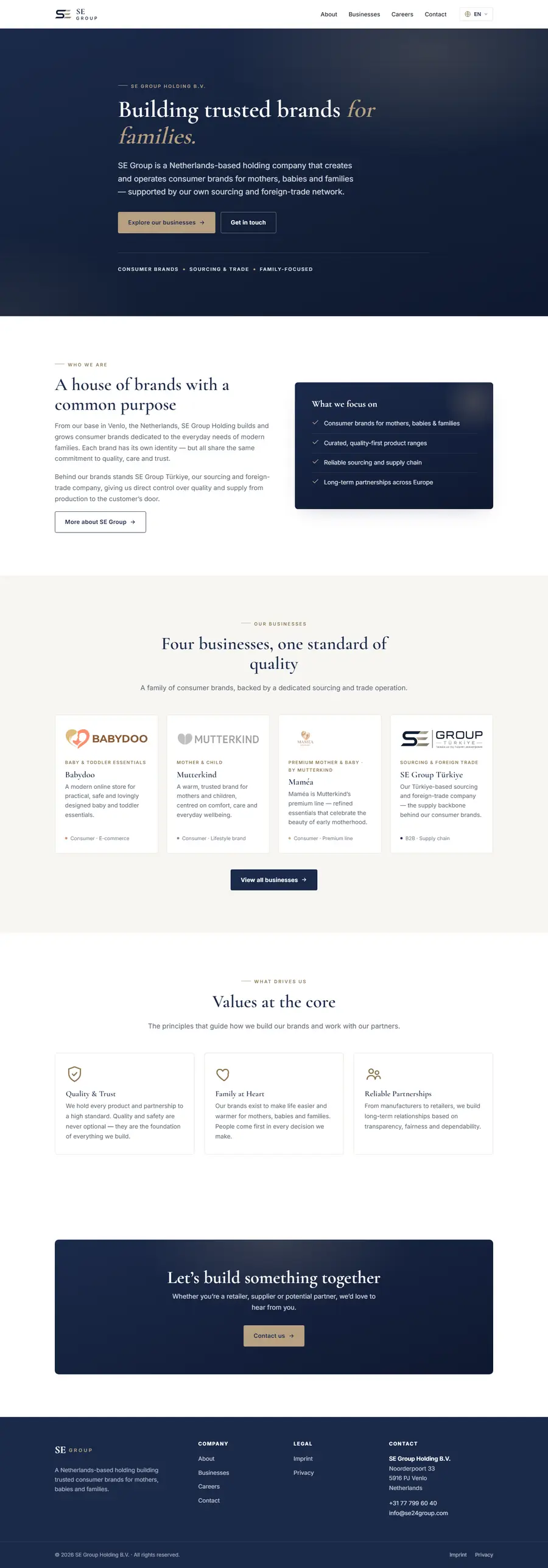 Screenshot der Website se24group.com